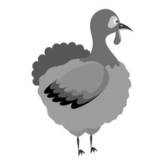 Thanksgiving turkey character icon vector illustration design