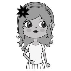 cute little girl character vector illustration design