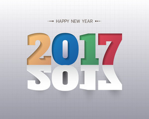 Happy new 2017 year. Greetings card. Colorful design. Vector ill