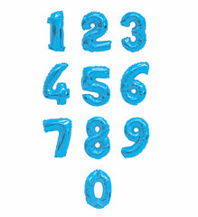 number from balloons light blue