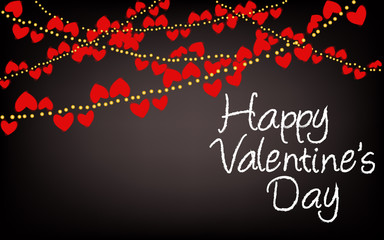 Red hearts hanging  - Valentine's card