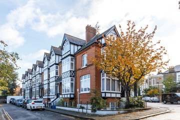 Private house in Richmond suburb of London in autumn