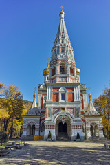 Fototapeta na wymiar Russian church in town of Shipka, Stara Zagora Region, Bulgaria