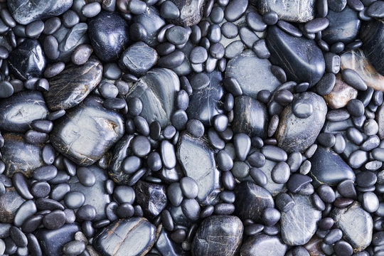 Background View Of Black River Rocks