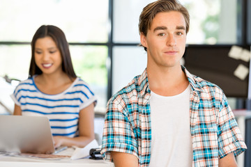Young man working in office