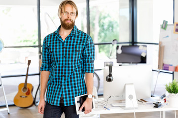 Young man working in office