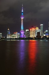 Obraz na płótnie Canvas Night view of the Shanghai skyline