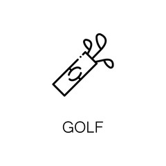 Golf flat icon or logo for web design.