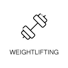 Weightlifting flat icon or logo for web design.
