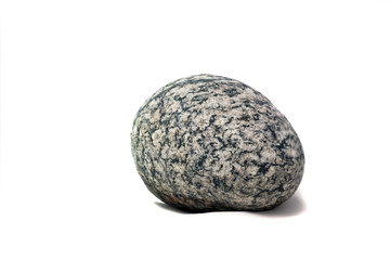 Granite rock on white background. Horizontal.