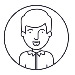 Man cartoon inside circle icon. Male avatar person human and people theme. Isolated design. Vector illustration