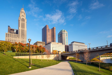 View of downtown Columbus Ohio skyline - obrazy, fototapety, plakaty