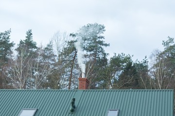 House roof and chimney