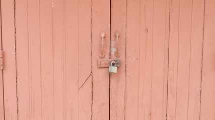 wood Doors orange and lock 