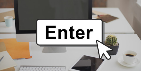 Enter Click Open Load Page Concept