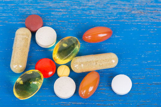 Drug on old wood table