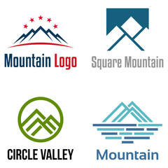 Simple Modern Mountain Logo Symbol Collection