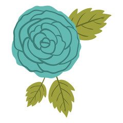 Rose flower icon. Decoration rustic garden floral nature plant and spring theme. Isolated design. Vector illustration
