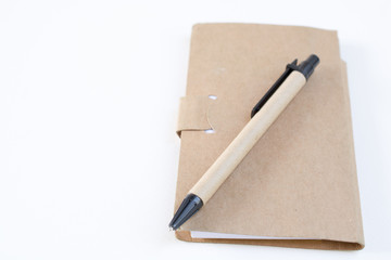 .Pencils, pens, paperweights, put on your desk, on a white backg
