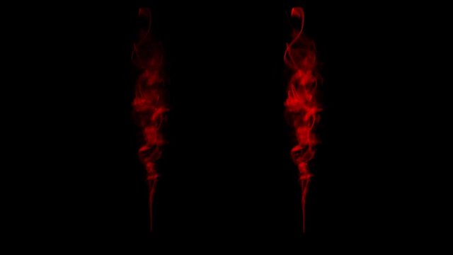 High-detailed red smoke rising with alpha. Smoke streaks over black background. smoke simulation effect for VFX. Object for VFX high defination 1080p.Red Flame Swirls on Black Background.