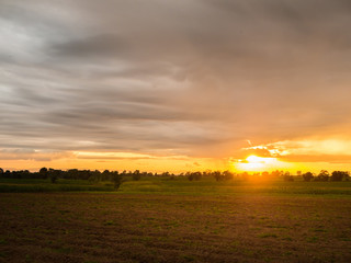 Farm landscape - sunset background