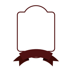 frame with ribbon icon. Banner sticker badge and decorative theme. Isolated design. Vector illustration