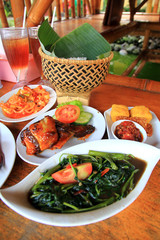 plates of Delicious fried food- local flavor