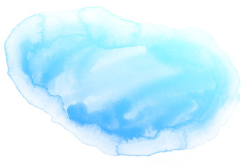 Abstract blue watercolor on white background.This is watercolor splash.It is drawn by hand.