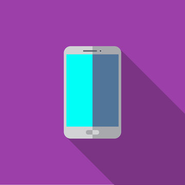 Smartphone with blank screen icon or illustration in flat style