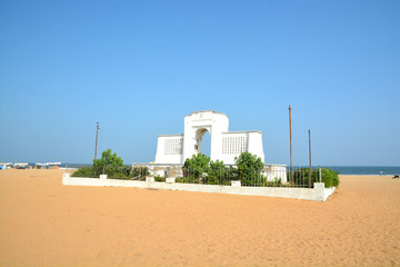 Fototapeta premium Elliot's beach in Chennai City, India. One of the iconic landmark of Chennai.