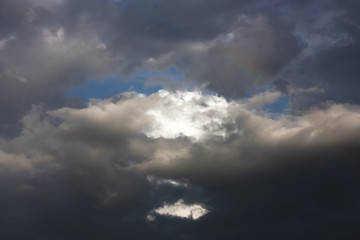 The dramatic storm Cloud and the evening sky.
