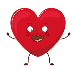 Heart shape cartoon icon. Love passion romantic and health theme. Isolated design. Vector illustration