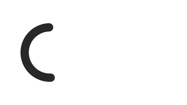 Progress loading ring UI indicator. Black Loading Circle. Download progress, preloader animation web design template, interface upload. Animation of UI element in 4K on white screen
