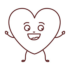 Heart shape cartoon icon. Love passion romantic and health theme. Isolated design. Vector illustration