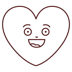 Obraz premium Heart shape cartoon icon. Love passion romantic and health theme. Isolated design. Vector illustration