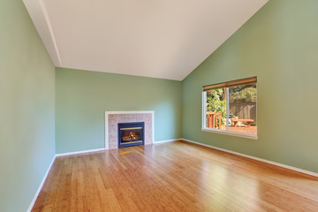 Fototapeta premium Empty living room interior in a new construction house