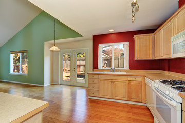 Freshly remodeled kitchen room interior