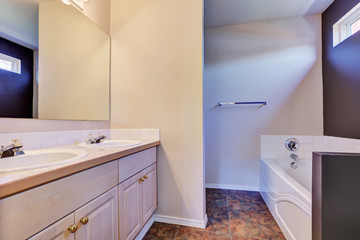 Fototapeta na wymiar Light clean minimal bathroom interior