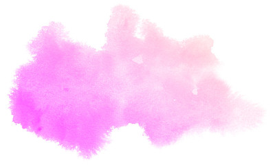 Abstract pink watercolor on white background.This is watercolor splash.It is drawn by hand.