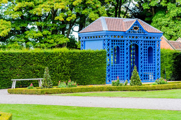 gazebo summer house in garden
