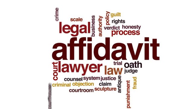 Affidavit animated word cloud.