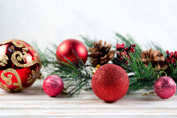 New Year's Christmas tree decorations and scenery
