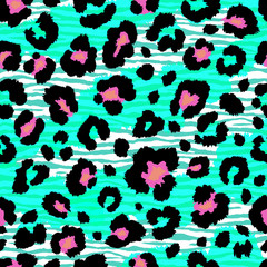 Fototapeta premium Bezszwowe lampart i wzór zebry. Wektor.