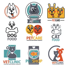 Fotobehang Set of animal labels and stickers © Sonulkaster