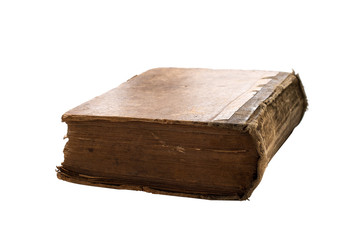 Very old book isolated on white.