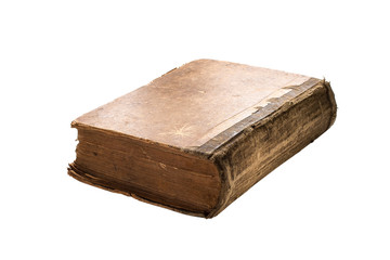 Very old book isolated on white