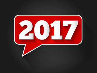 New Year 2017 message bubble, vector background