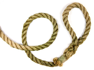 Old heavy rope with a loop at the end