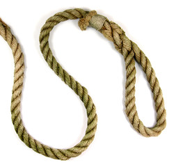 Old heavy rope with a loop at the end