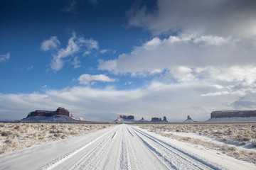 Monument Valley National Park in winter, Utah-Arizona, USA